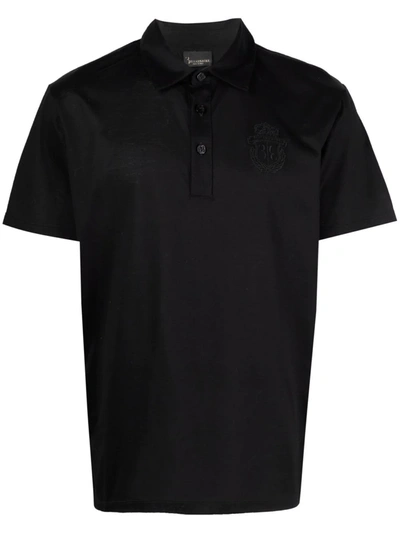 Shop Billionaire Chest Logo-crest Polo Shirt In Black