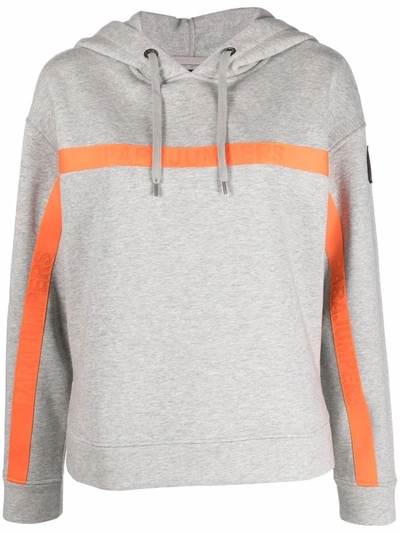 Shop Parajumpers Stripe-print Pullover Hoodie In Grey