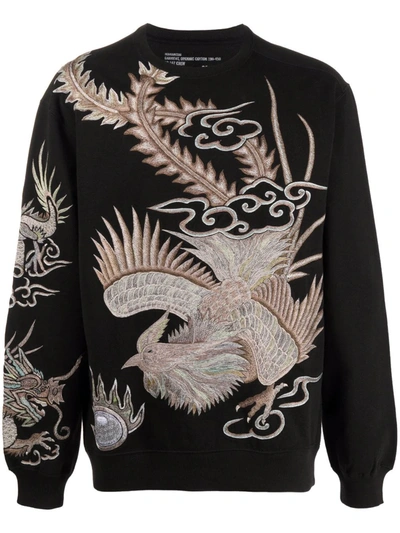Shop Maharishi Phoenix Embroidered Sweatshirt In Black