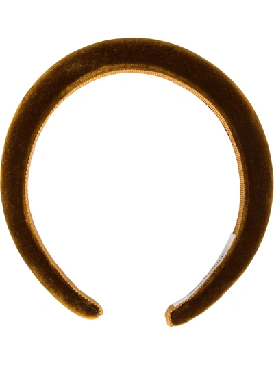 Jennifer Behr Yellow Thada Velvet Headband In Yellow