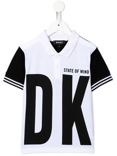 Shop Dkny Logo-print Polo Shirt In White