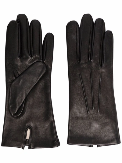 Shop Mackintosh Felicity Leather Gloves In Black