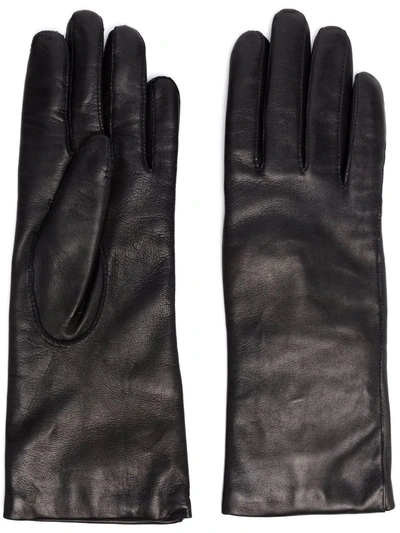 Shop Mackintosh Helene Leather Gloves In Black