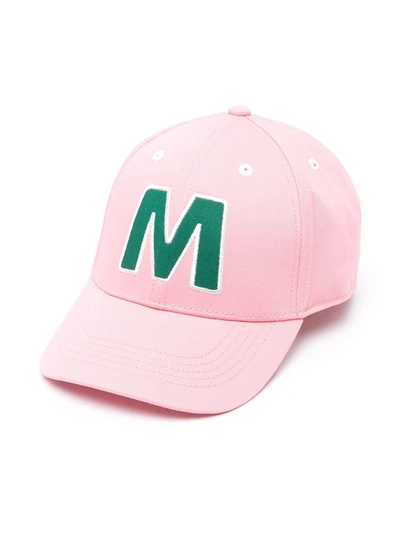 Shop Marni Monogram-embroidered Cap In Pink