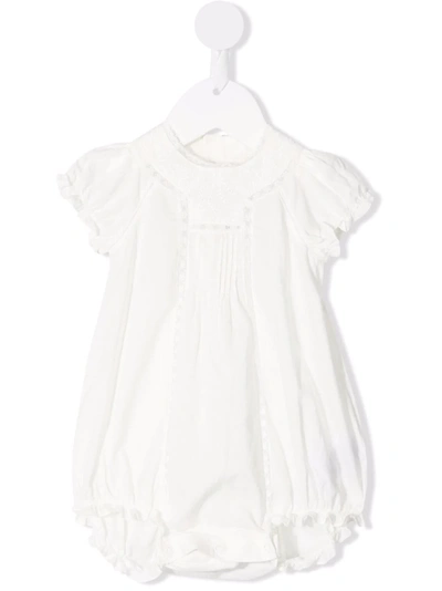 Shop Bonpoint Embroidered Cotton Romper In White