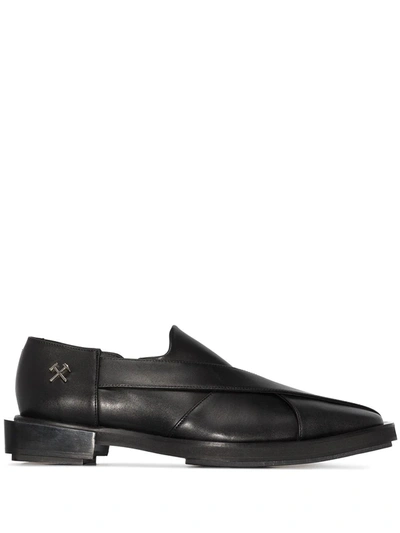Shop Gmbh Chappal Faux-leather Loafers In Black