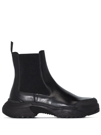 Shop Gmbh Faux-leather Chelsea Boots In Black
