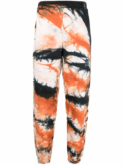 Shop Aries No Problemo Tie-dye Track Pants In Orange