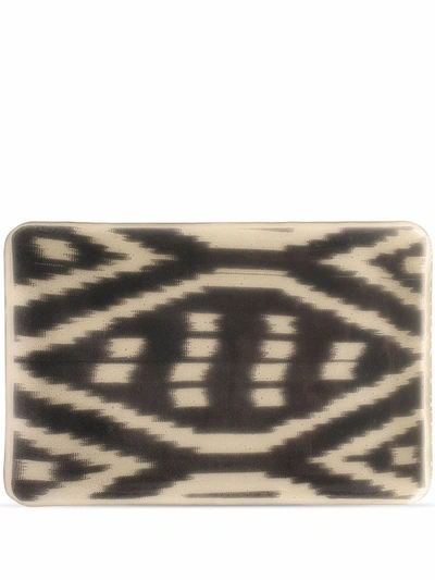 Les-ottomans Ikat Handmade Tray In Multicolour