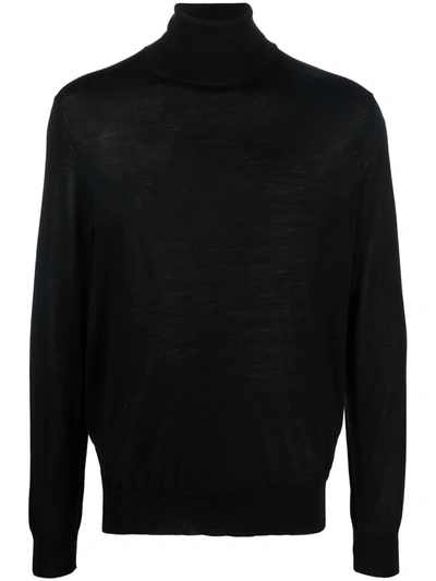 Shop Ermenegildo Zegna Roll-neck Wool Top In Black