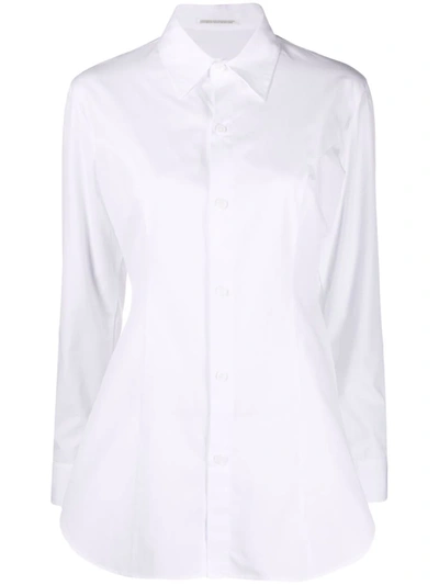 Shop Yohji Yamamoto Long-sleeve Cotton Shirt In White