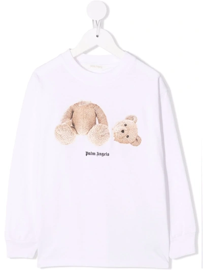 Shop Palm Angels Teddy Bear Logo-print Sweatshirt In Neutrals