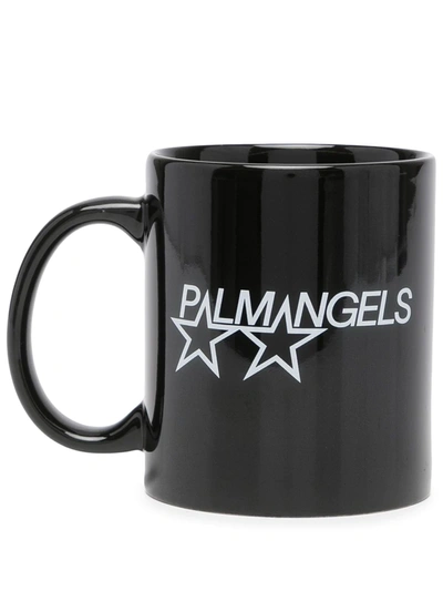 Shop Palm Angels Racing Stars Logo-print Mug In Black