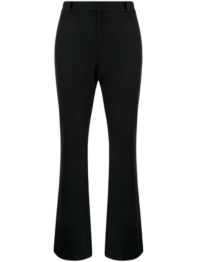 Shop Vince Mid-rise Flared Trousers In Black