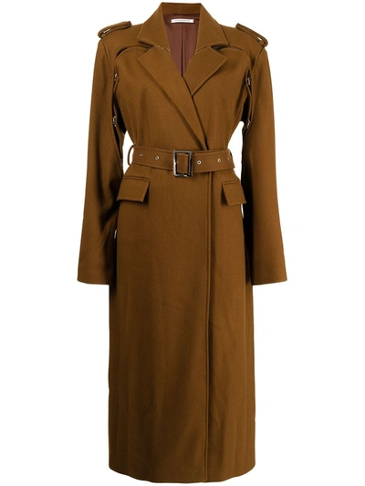 Shop Boyarovskaya Belted-waist Trench Coat In Brown