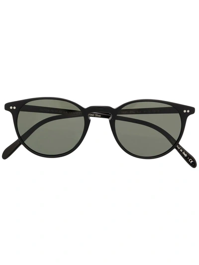 Shop Oliver Peoples Riley Sunglasses In Black