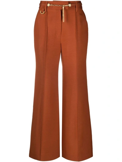 Shop Zimmermann Flared Tailored Trousers In Orange