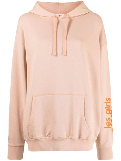 Shop Les Girls Les Boys Logo-print Pullover Hoodie In Pink