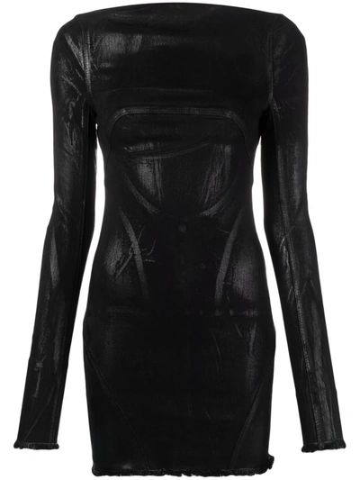 Shop Rick Owens Faux-leather Mini Dress In Black