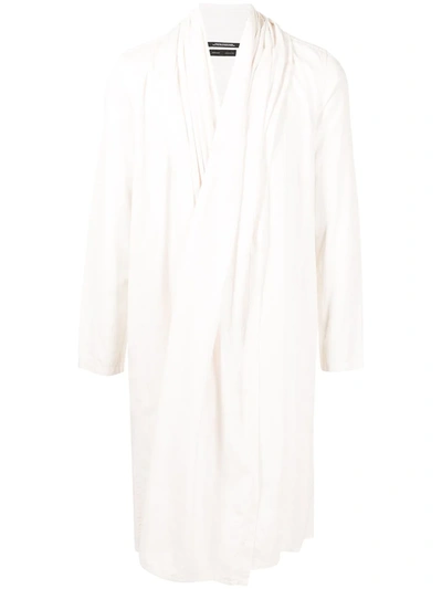 Julius Draped Shirt-style Cardigan In White | ModeSens