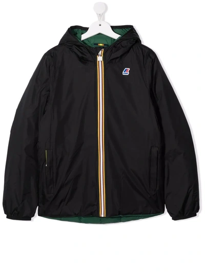 K-way Teen Reversible Down Jacket In Green