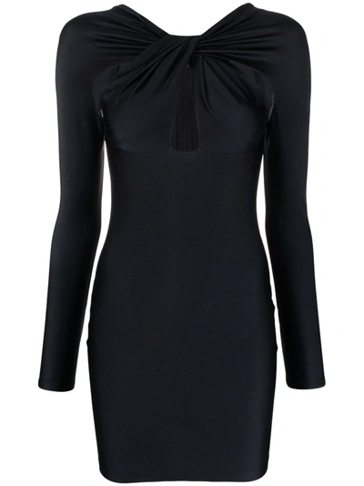 Shop Coperni Draped Cut-out Mini Dress In Black