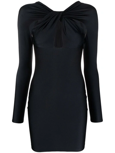 Coperni Black Cut Out Draped Minidress In Black