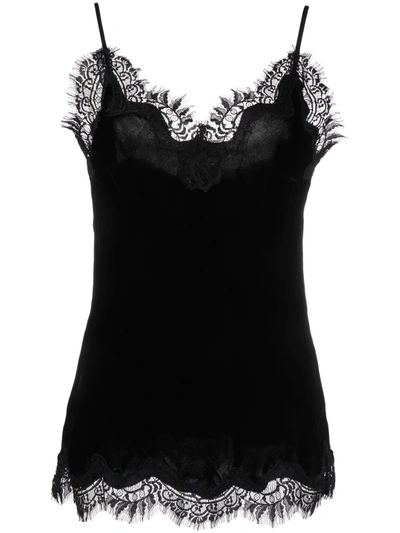 Shop Gold Hawk Lace-trim Camisole Top In Black