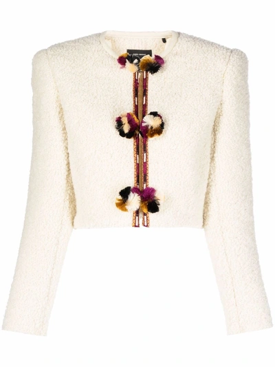 Shop Isabel Marant Gradiazi Wool-blend Faux-shearling Jacket In White