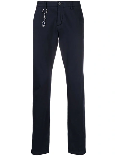 Shop Paul & Shark Keyring-detail Tailored Trousers In Blue