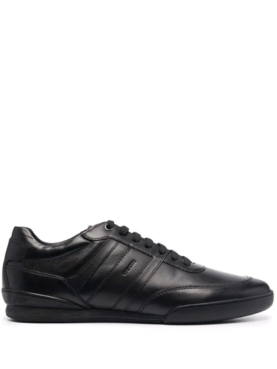 Geox Leitan Low-top Leather Sneakers In Black | ModeSens