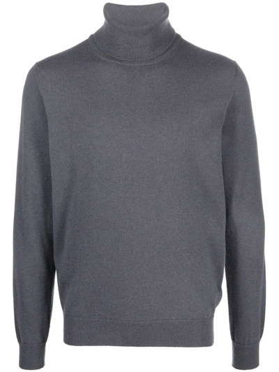 Shop Malo Roll-neck Cashmere Jumper In Grey