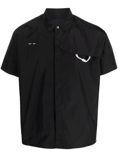 Shop Heliot Emil Logo-print Padded Shirt In Black