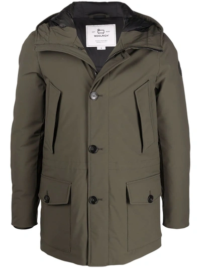 Shop Woolrich Arctic Stretch Parka Coat In Green