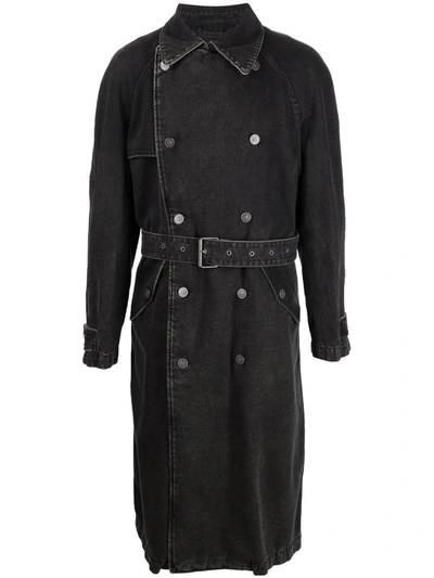 Shop Diesel D-delirious Double-breasted Trench Coat In Black