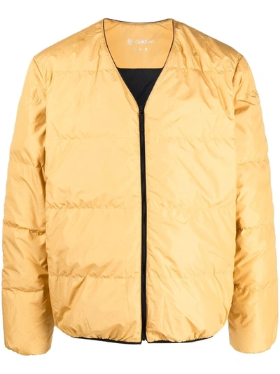 Shop Goldwin Padded V-neck Jacket In Yellow