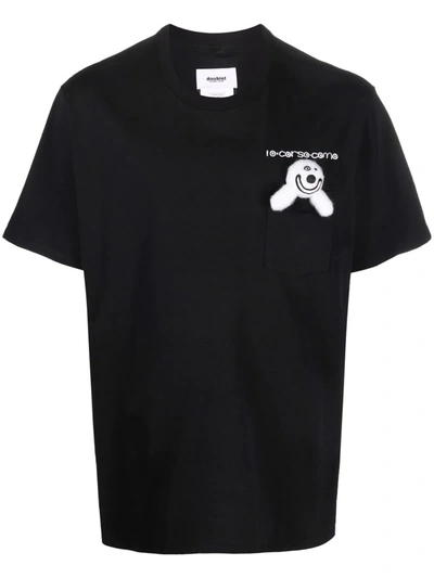 Shop Doublet Smiley Cotton T-shirt In Black