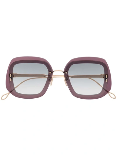 Shop Isabel Marant Eyewear Oversized Frame Sunglasses In Purple