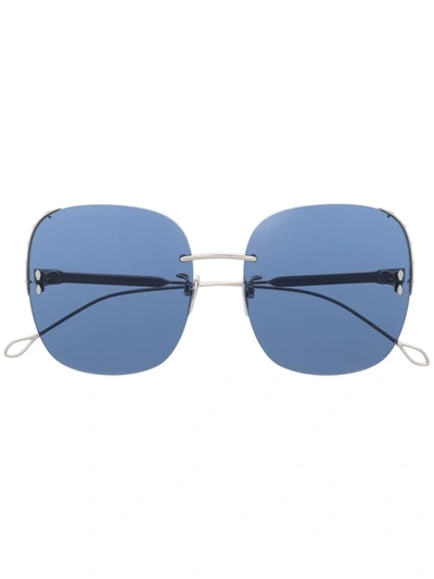 Shop Isabel Marant Eyewear Oversized Frame Sunglasses In Silver