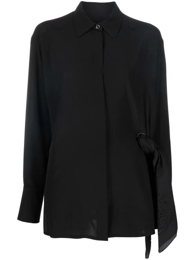 Givenchy Black Crepe Oversize Shirt In Black