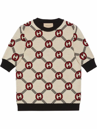 Shop Gucci Interlocking G Reversible Jumper In Neutrals