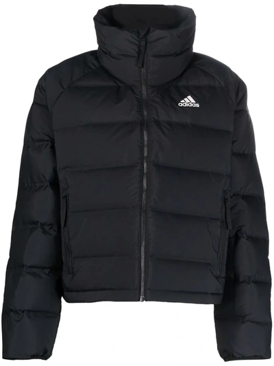 Shop Adidas Originals Helionic Logo-print Down Jacket In Black