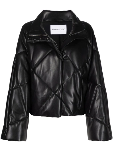 Shop Stand Studio Quilted-finish Puffer Jacket In Black