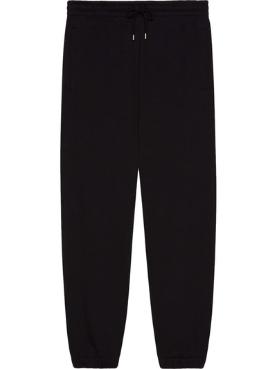 Shop Gucci -mirror Cotton Track Pants In Black