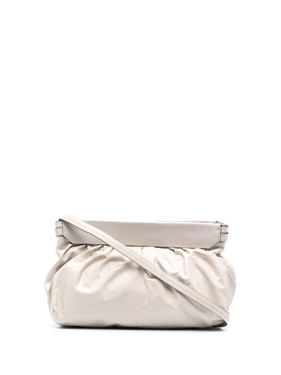 Shop Isabel Marant Luz Leather Clutch Bag In Neutrals