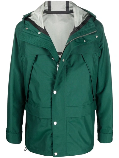 Shop Ami Alexandre Mattiussi Zip-front Hooded Jacket In Green