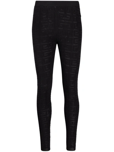 Shop Givenchy Monogram-pattern Knitted Leggings In Black