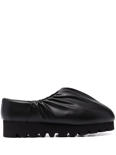 Shop Yume Yume Camp Shoe Ruched Mules In Black