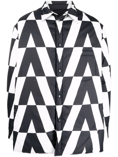 Shop Valentino Reversible Padded Jacket In Black