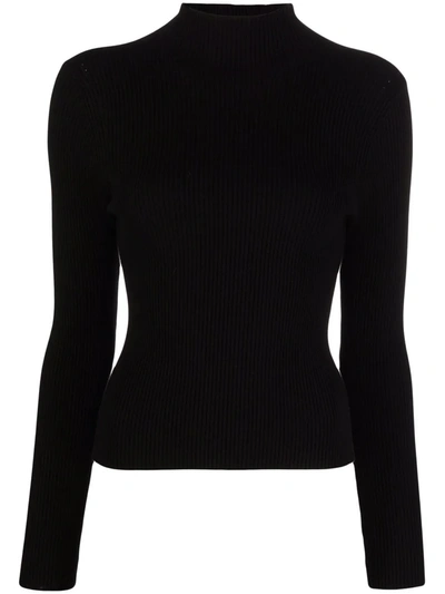 Shop Wandering Cut Out Ribbed Jumper In Black